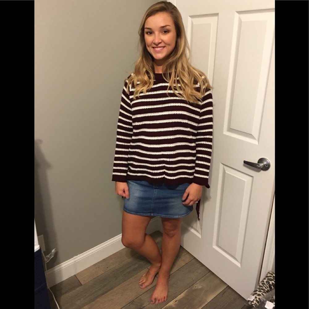 NWT Elastic Band Denim Mini Skirt